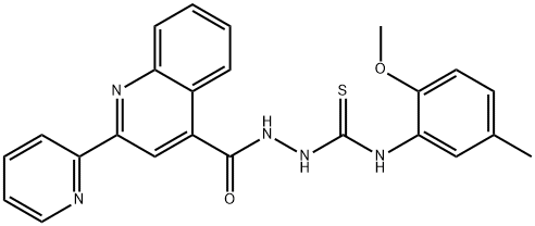 1-(2-methoxy-5-methylphenyl)-3-[(2-pyridin-2-ylquinoline-4-carbonyl)amino]thiourea Struktur