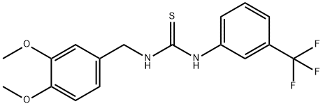 1-[(3,4-dimethoxyphenyl)methyl]-3-[3-(trifluoromethyl)phenyl]thiourea Struktur