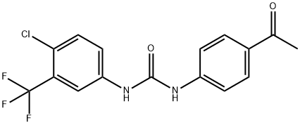 1-(4-acetylphenyl)-3-[4-chloro-3-(trifluoromethyl)phenyl]urea Struktur