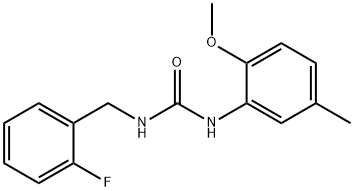 1-[(2-fluorophenyl)methyl]-3-(2-methoxy-5-methylphenyl)urea Struktur