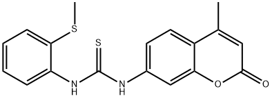 1-(4-methyl-2-oxochromen-7-yl)-3-(2-methylsulfanylphenyl)thiourea Struktur