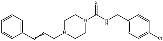 N-[(4-chlorophenyl)methyl]-4-[(E)-3-phenylprop-2-enyl]piperazine-1-carbothioamide Struktur