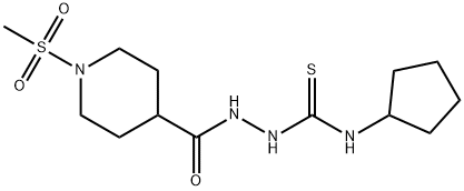 1-cyclopentyl-3-[(1-methylsulfonylpiperidine-4-carbonyl)amino]thiourea Struktur