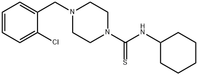 4-[(2-chlorophenyl)methyl]-N-cyclohexylpiperazine-1-carbothioamide Struktur