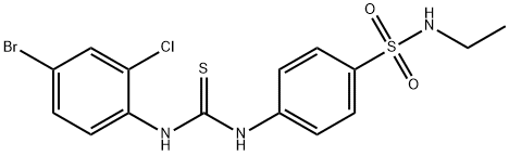 1-(4-bromo-2-chlorophenyl)-3-[4-(ethylsulfamoyl)phenyl]thiourea Struktur