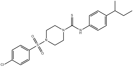 N-(4-butan-2-ylphenyl)-4-(4-chlorophenyl)sulfonylpiperazine-1-carbothioamide Struktur