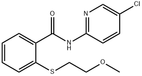 N-(5-chloropyridin-2-yl)-2-(2-methoxyethylsulfanyl)benzamide Struktur