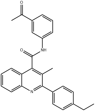 N-(3-acetylphenyl)-2-(4-ethylphenyl)-3-methylquinoline-4-carboxamide Struktur