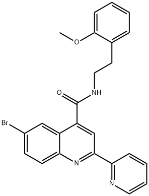 6-bromo-N-[2-(2-methoxyphenyl)ethyl]-2-pyridin-2-ylquinoline-4-carboxamide Struktur