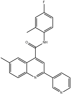 N-(4-fluoro-2-methylphenyl)-6-methyl-2-pyridin-3-ylquinoline-4-carboxamide Struktur