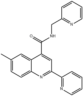 6-methyl-2-pyridin-2-yl-N-(pyridin-2-ylmethyl)quinoline-4-carboxamide Struktur