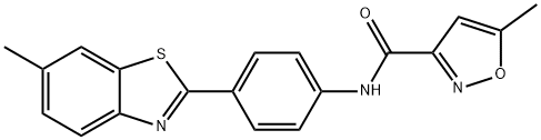 5-methyl-N-[4-(6-methyl-1,3-benzothiazol-2-yl)phenyl]-1,2-oxazole-3-carboxamide Struktur