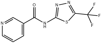 N-[5-(trifluoromethyl)-1,3,4-thiadiazol-2-yl]pyridine-3-carboxamide Struktur