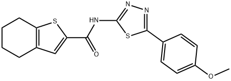 N-[5-(4-methoxyphenyl)-1,3,4-thiadiazol-2-yl]-4,5,6,7-tetrahydro-1-benzothiophene-2-carboxamide Struktur