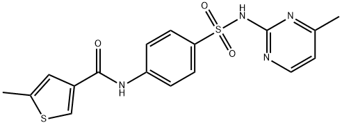 5-methyl-N-[4-[(4-methylpyrimidin-2-yl)sulfamoyl]phenyl]thiophene-3-carboxamide Struktur