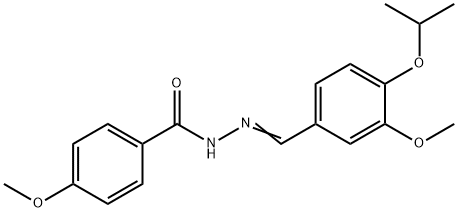 4-methoxy-N-[(E)-(3-methoxy-4-propan-2-yloxyphenyl)methylideneamino]benzamide Struktur