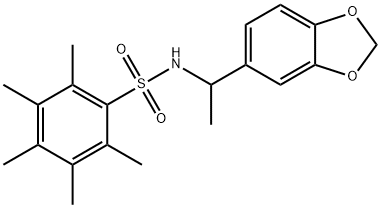 N-[1-(1,3-benzodioxol-5-yl)ethyl]-2,3,4,5,6-pentamethylbenzenesulfonamide Struktur