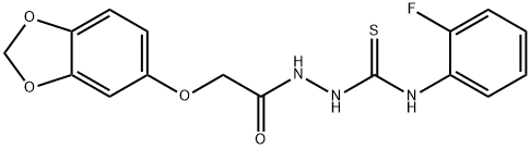 1-[[2-(1,3-benzodioxol-5-yloxy)acetyl]amino]-3-(2-fluorophenyl)thiourea Struktur