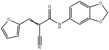 (E)-N-(1,3-benzodioxol-5-yl)-2-cyano-3-(furan-2-yl)prop-2-enamide Struktur