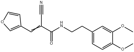 (Z)-2-cyano-N-[2-(3,4-dimethoxyphenyl)ethyl]-3-(furan-3-yl)prop-2-enamide Struktur