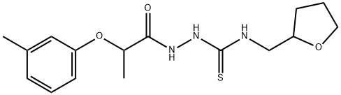 1-[2-(3-methylphenoxy)propanoylamino]-3-(oxolan-2-ylmethyl)thiourea Struktur