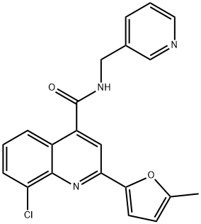 8-chloro-2-(5-methylfuran-2-yl)-N-(pyridin-3-ylmethyl)quinoline-4-carboxamide Struktur