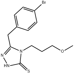 3-[(4-bromophenyl)methyl]-4-(3-methoxypropyl)-1H-1,2,4-triazole-5-thione Struktur