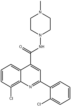 8-chloro-2-(2-chlorophenyl)-N-(4-methylpiperazin-1-yl)quinoline-4-carboxamide Struktur