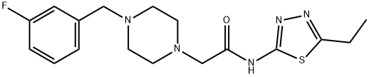 N-(5-ethyl-1,3,4-thiadiazol-2-yl)-2-[4-[(3-fluorophenyl)methyl]piperazin-1-yl]acetamide Struktur