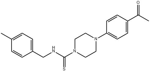 4-(4-acetylphenyl)-N-[(4-methylphenyl)methyl]piperazine-1-carbothioamide Struktur