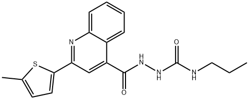 1-[[2-(5-methylthiophen-2-yl)quinoline-4-carbonyl]amino]-3-propylurea Struktur