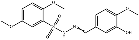 N-[(Z)-(3-hydroxy-4-methoxyphenyl)methylideneamino]-2,5-dimethoxybenzenesulfonamide Struktur