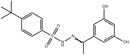 4-tert-butyl-N-[(Z)-1-(3,5-dihydroxyphenyl)ethylideneamino]benzenesulfonamide Struktur