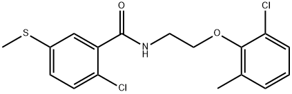 2-chloro-N-[2-(2-chloro-6-methylphenoxy)ethyl]-5-methylsulfanylbenzamide Struktur