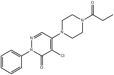 4-chloro-2-phenyl-5-(4-propanoylpiperazin-1-yl)pyridazin-3-one Struktur