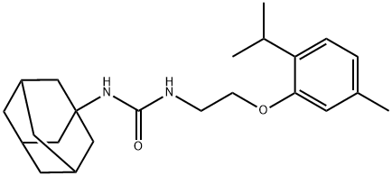 1-(1-adamantyl)-3-[2-(5-methyl-2-propan-2-ylphenoxy)ethyl]urea Struktur