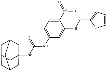 1-(1-adamantyl)-3-[3-(furan-2-ylmethylamino)-4-nitrophenyl]urea Struktur