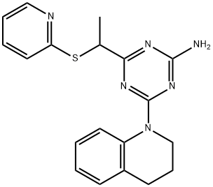 4-(3,4-dihydro-2H-quinolin-1-yl)-6-(1-pyridin-2-ylsulfanylethyl)-1,3,5-triazin-2-amine Struktur