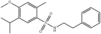 4-methoxy-2-methyl-N-(2-phenylethyl)-5-propan-2-ylbenzenesulfonamide Struktur