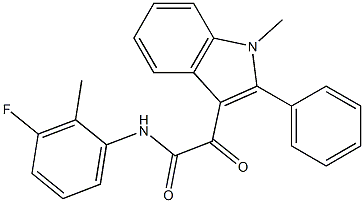 N-(3-fluoro-2-methylphenyl)-2-(1-methyl-2-phenylindol-3-yl)-2-oxoacetamide Struktur