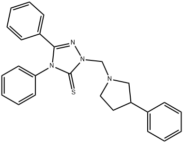 4,5-diphenyl-2-[(3-phenylpyrrolidin-1-yl)methyl]-1,2,4-triazole-3-thione Struktur