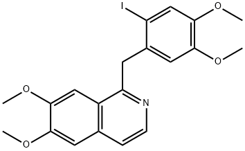 1-[(2-iodo-4,5-dimethoxyphenyl)methyl]-6,7-dimethoxyisoquinoline Struktur