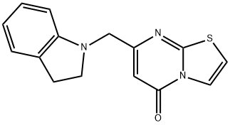 7-(2,3-dihydroindol-1-ylmethyl)-[1,3]thiazolo[3,2-a]pyrimidin-5-one Struktur