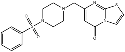 7-[[4-(benzenesulfonyl)piperazin-1-yl]methyl]-[1,3]thiazolo[3,2-a]pyrimidin-5-one Struktur