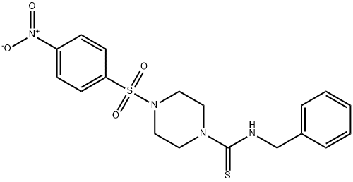 N-benzyl-4-(4-nitrophenyl)sulfonylpiperazine-1-carbothioamide Struktur