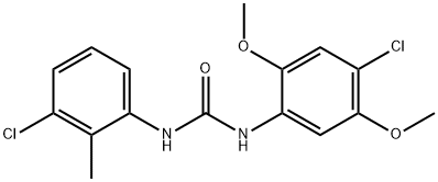 1-(4-chloro-2,5-dimethoxyphenyl)-3-(3-chloro-2-methylphenyl)urea Struktur