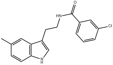 3-chloro-N-[2-(5-methyl-1H-indol-3-yl)ethyl]benzamide Struktur