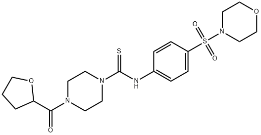 N-(4-morpholin-4-ylsulfonylphenyl)-4-(oxolane-2-carbonyl)piperazine-1-carbothioamide Struktur