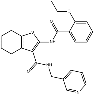 2-[(2-ethoxybenzoyl)amino]-N-(pyridin-3-ylmethyl)-4,5,6,7-tetrahydro-1-benzothiophene-3-carboxamide Struktur