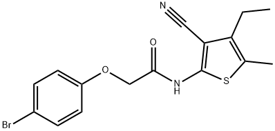 2-(4-bromophenoxy)-N-(3-cyano-4-ethyl-5-methylthiophen-2-yl)acetamide Struktur